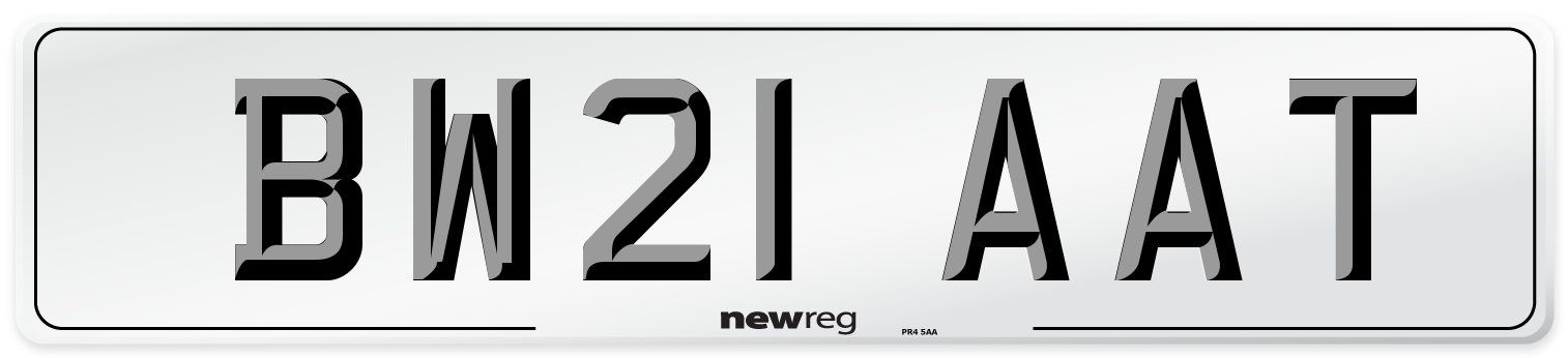 BW21 AAT Number Plate from New Reg